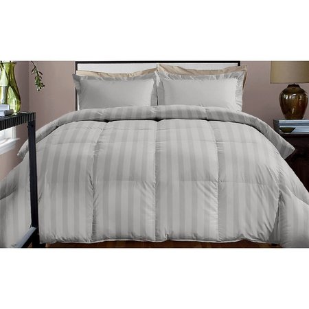 CLUB LE MED 800 TC Stripe Down Alternative Comforter, Platinum, Twin 123628